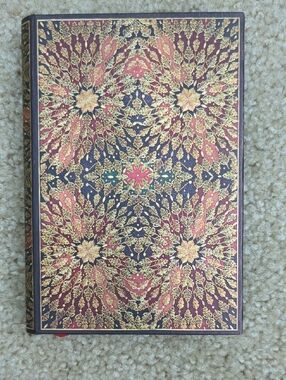 Decorative Floral Pattern Hardcover Journal - Red & Gold